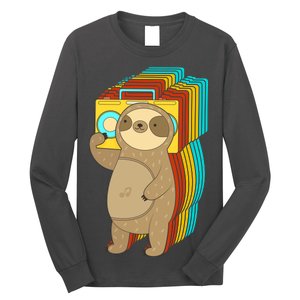 Retro Boombox Sloth Long Sleeve Shirt