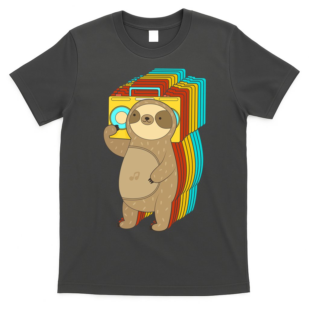 Retro Boombox Sloth T-Shirt