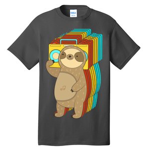 Retro Boombox Sloth Tall T-Shirt