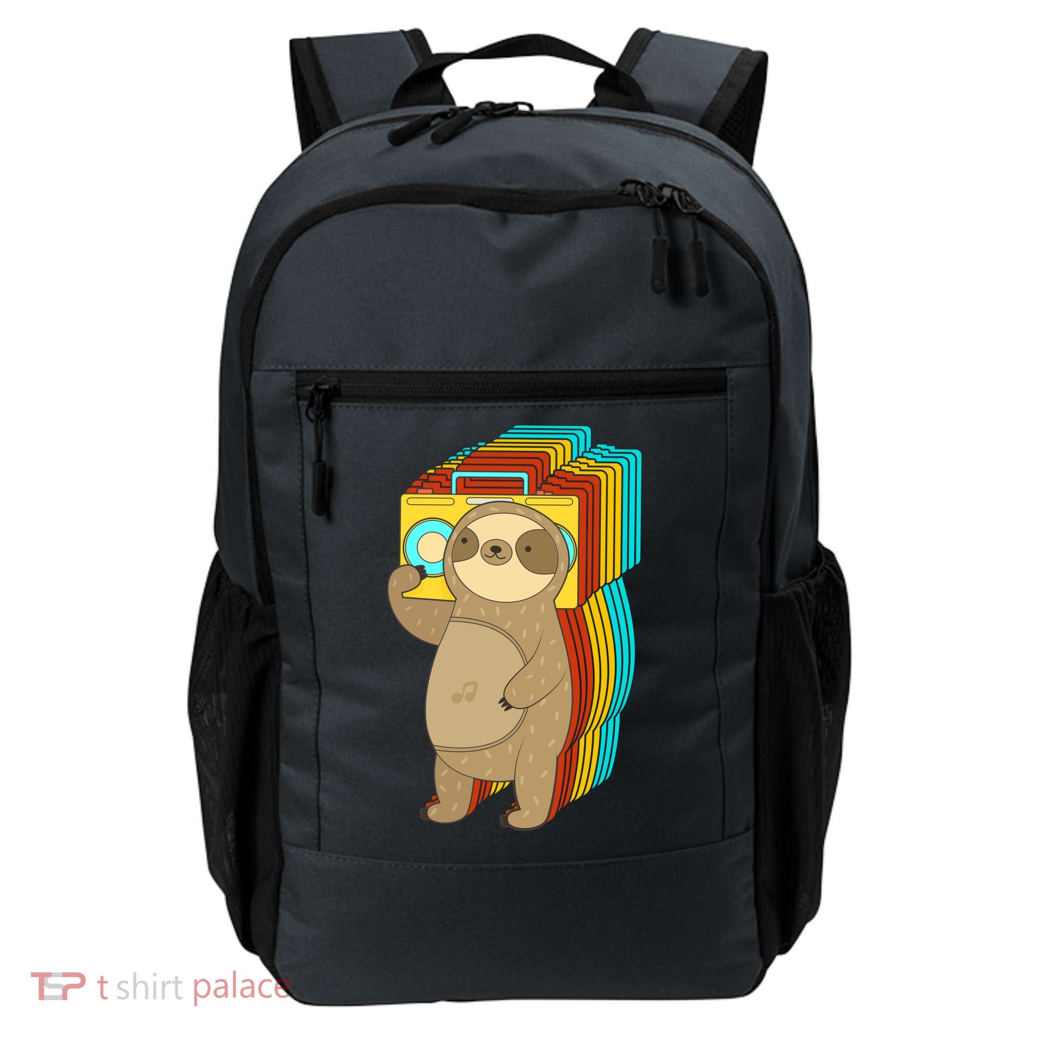 Retro Boombox Sloth Daily Commute Backpack