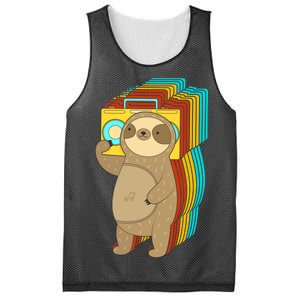 Retro Boombox Sloth Mesh Reversible Basketball Jersey Tank