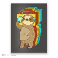 Retro Boombox Sloth Poster