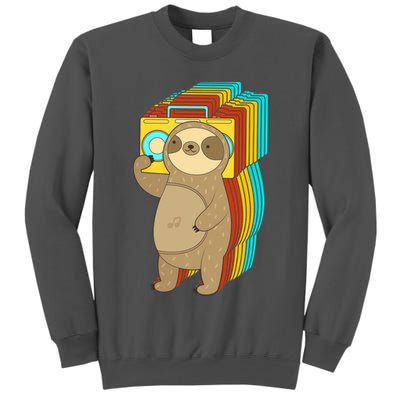 Retro Boombox Sloth Tall Sweatshirt