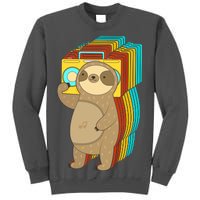 Retro Boombox Sloth Tall Sweatshirt