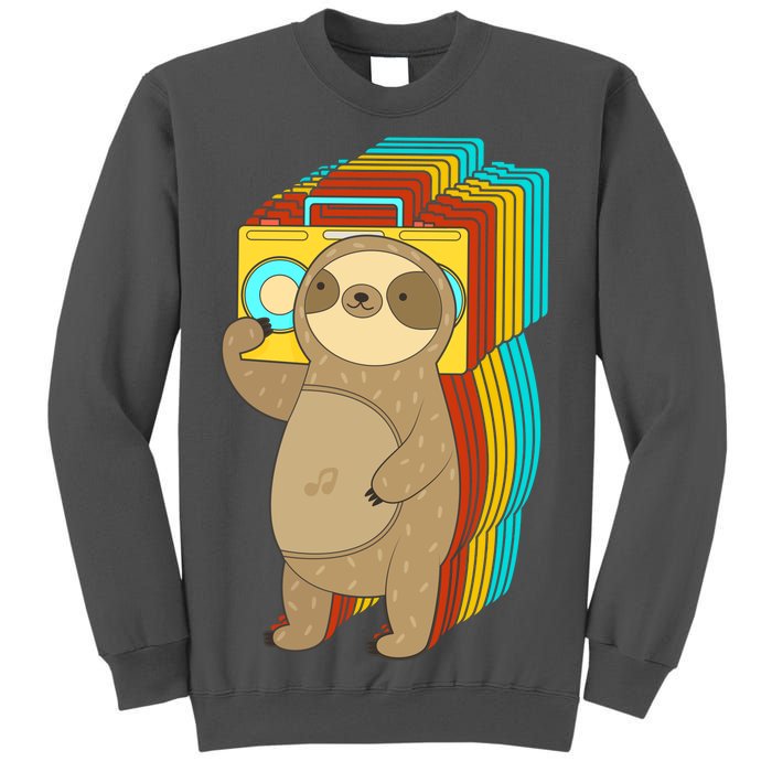 Retro Boombox Sloth Tall Sweatshirt