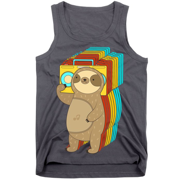 Retro Boombox Sloth Tank Top