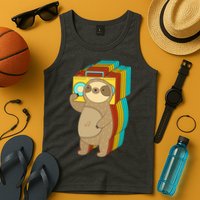 Retro Boombox Sloth Tank Top