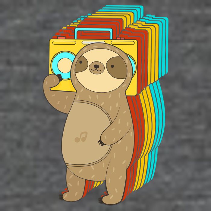 Retro Boombox Sloth Tank Top