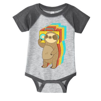 Retro Boombox Sloth Infant Baby Jersey Bodysuit