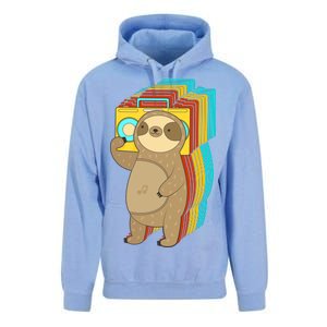 Retro Boombox Sloth Unisex Surf Hoodie