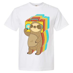 Retro Boombox Sloth Garment-Dyed Heavyweight T-Shirt