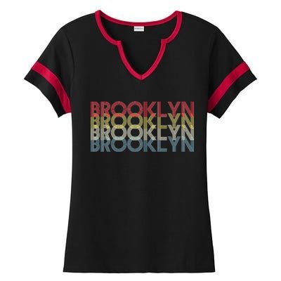 Retro Brooklyn Logo Ladies Halftime Notch Neck Tee