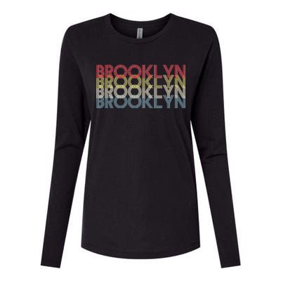 Retro Brooklyn Logo Womens Cotton Relaxed Long Sleeve T-Shirt