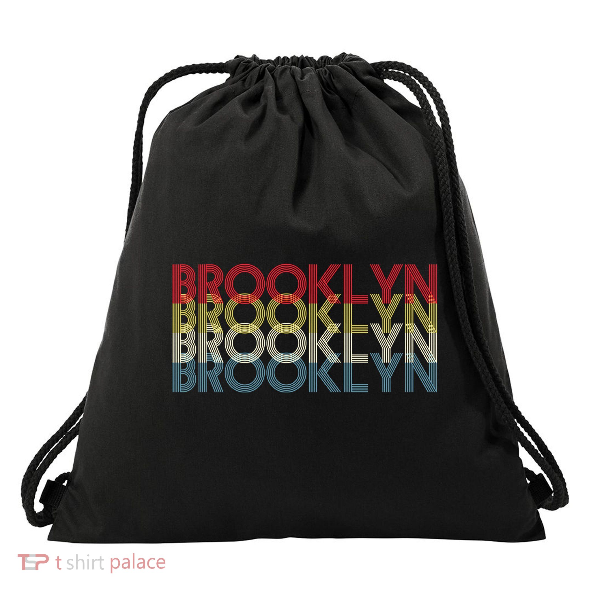 Retro Brooklyn Logo Drawstring Bag