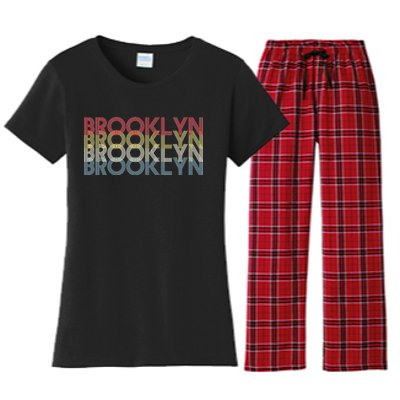 Retro Brooklyn Logo Women's Flannel Pajama Set