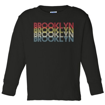 Retro Brooklyn Logo Toddler Long Sleeve Shirt