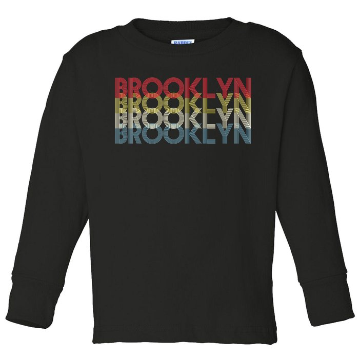 Retro Brooklyn Logo Toddler Long Sleeve Shirt