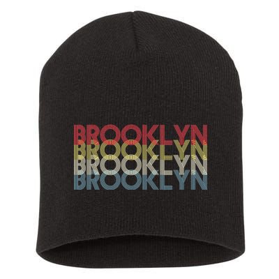 Retro Brooklyn Logo Short Acrylic Beanie