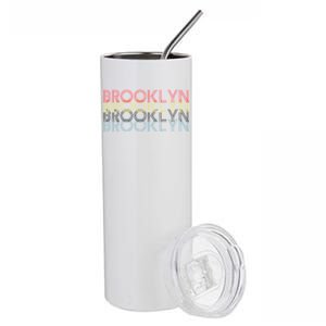 Retro Brooklyn Logo Stainless Steel Tumbler