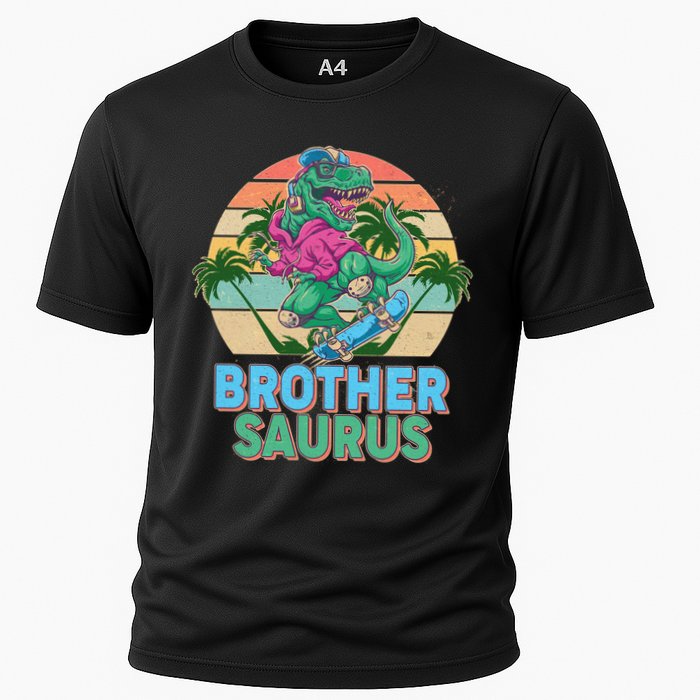 Retro Brother Saurus T-Rex Dinosaur Cooling Performance Crew T-Shirt