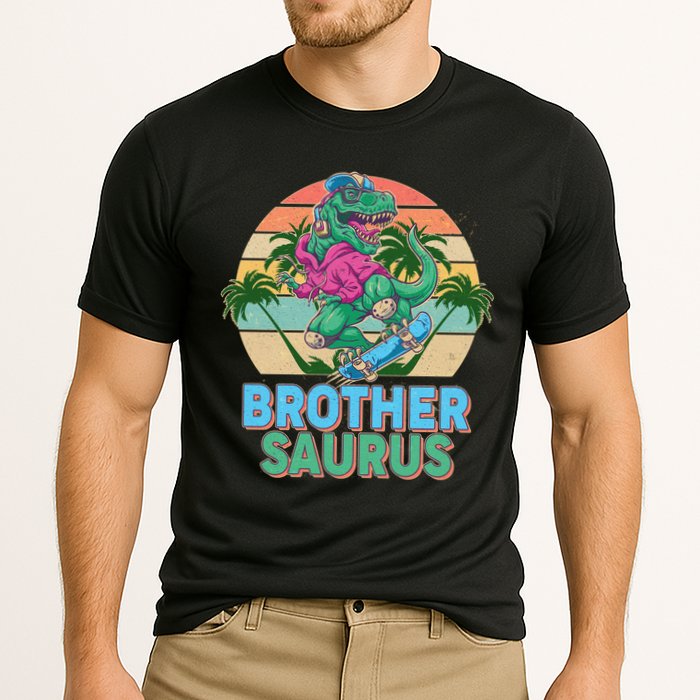 Retro Brother Saurus T-Rex Dinosaur Cooling Performance Crew T-Shirt