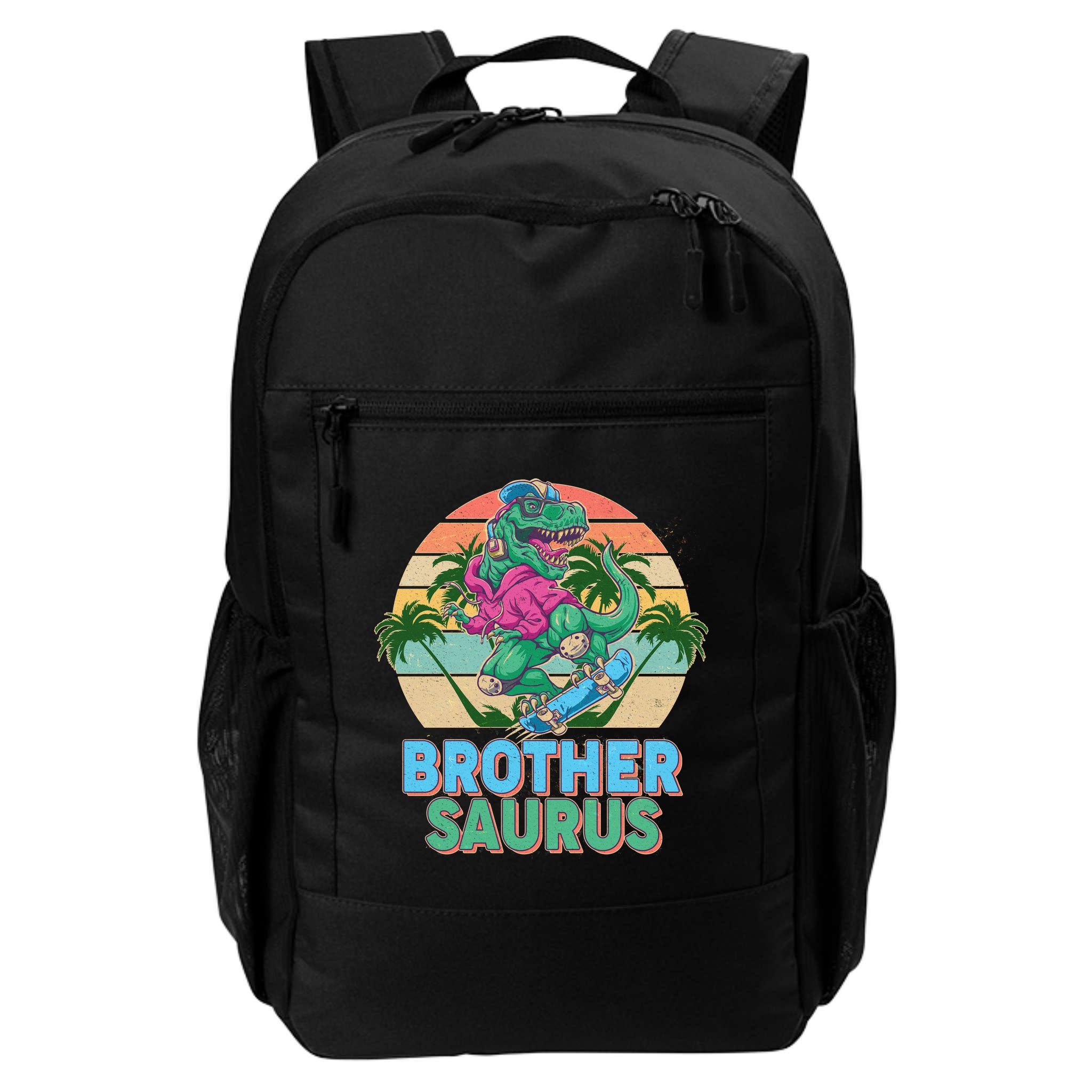 Retro Brother Saurus T-Rex Dinosaur Backpack