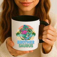 Retro Brother Saurus T-Rex Dinosaur Mug
