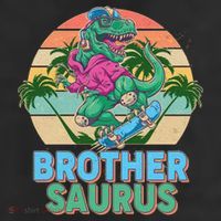 Retro Brother Saurus T-Rex Dinosaur 11oz C Handle Ceramic Mug