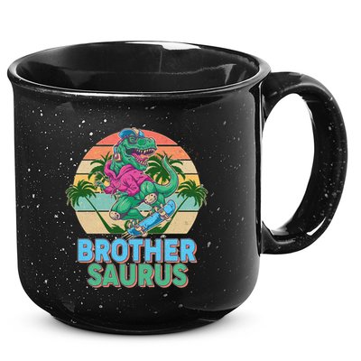 Retro Brother Saurus T-Rex Dinosaur 15oz Campfire Ceramic Mug