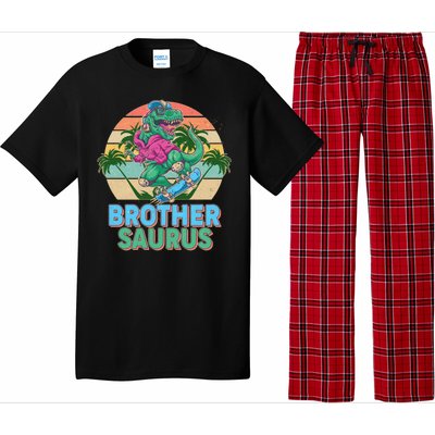 Retro Brother Saurus T-Rex Dinosaur Pajama Set