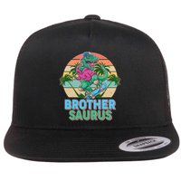 Retro Brother Saurus T-Rex Dinosaur Flat Bill Trucker Hat