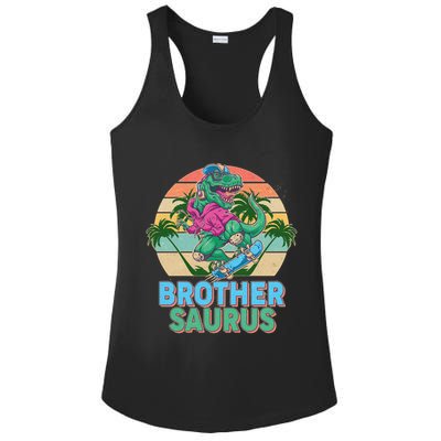 Retro Brother Saurus T-Rex Dinosaur Ladies PosiCharge Competitor Racerback Tank