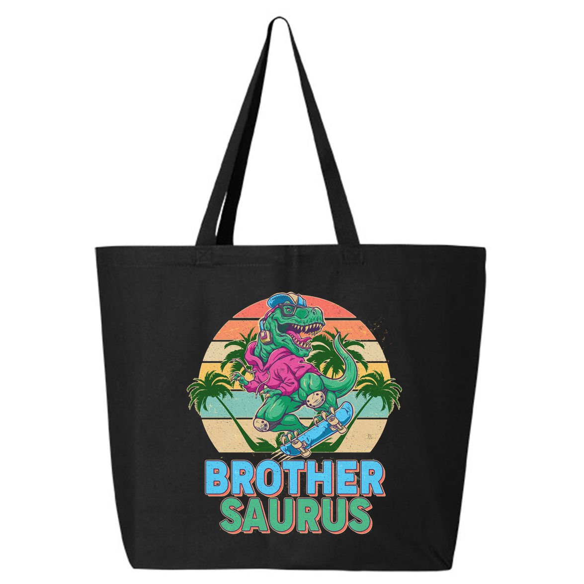 Retro Brother Saurus T-Rex Dinosaur 25L Jumbo Tote