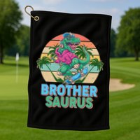 Retro Brother Saurus T-Rex Dinosaur Golf Towel