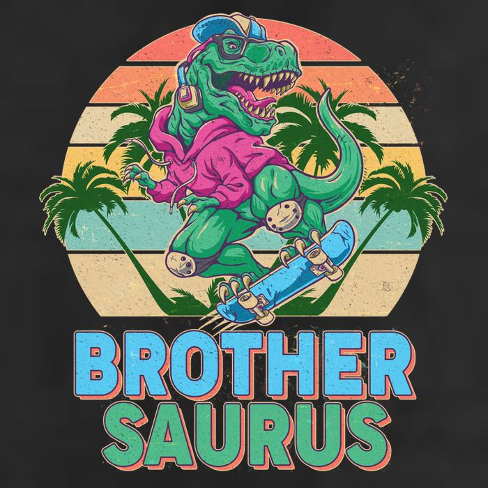 Retro Brother Saurus T-Rex Dinosaur Golf Towel