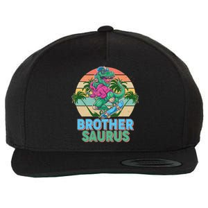 Retro Brother Saurus T-Rex Dinosaur Wool Snapback Cap