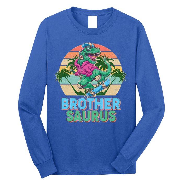 Retro Brother Saurus T-Rex Dinosaur Long Sleeve Shirt