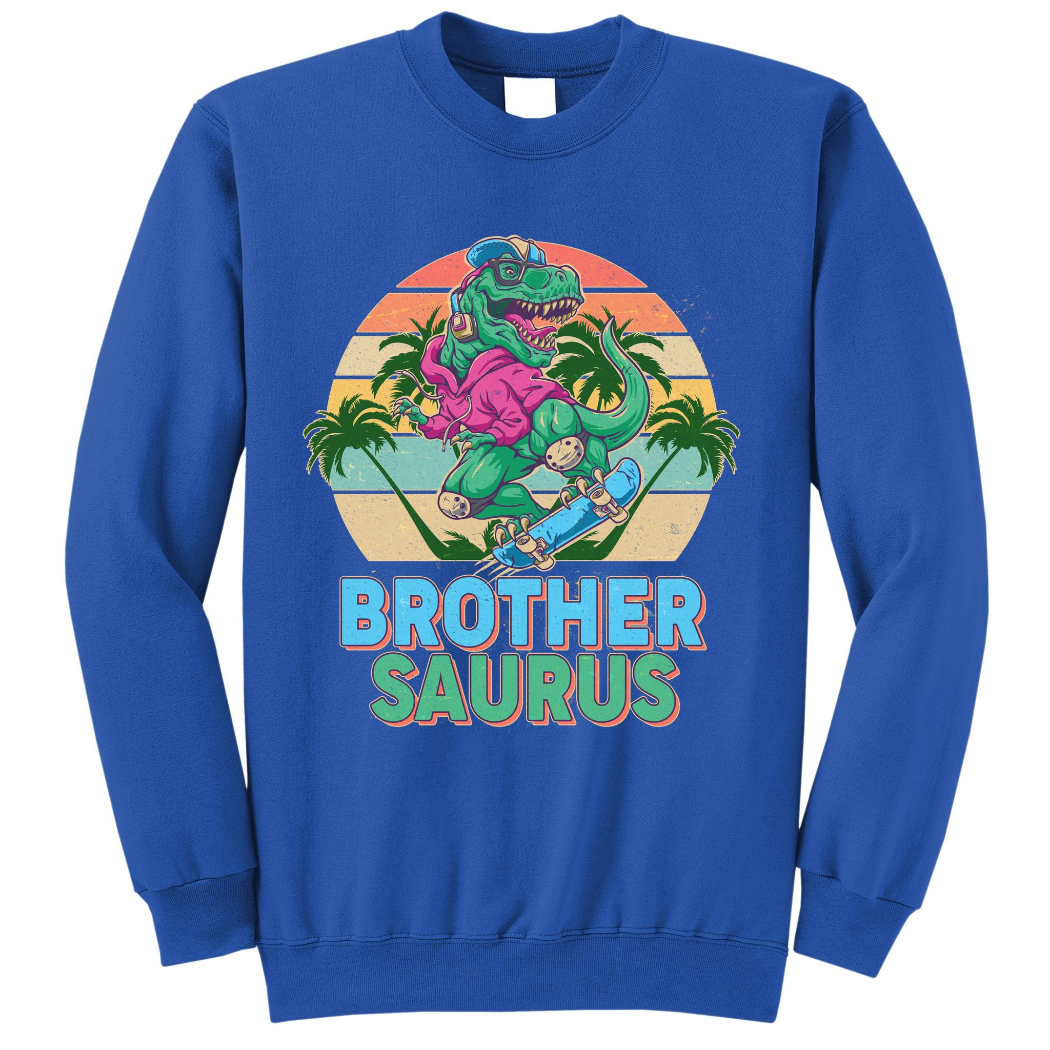Retro Brother Saurus T-Rex Dinosaur Sweatshirt