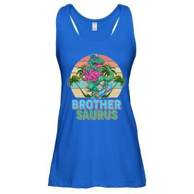 Retro Brother Saurus T-Rex Dinosaur Ladies Essential Flowy Tank