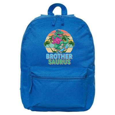 Retro Brother Saurus T-Rex Dinosaur 16 in Basic Backpack