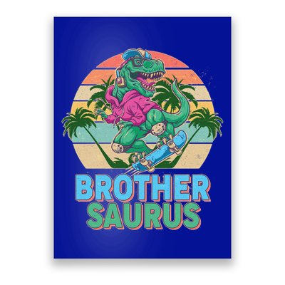 Retro Brother Saurus T-Rex Dinosaur Poster