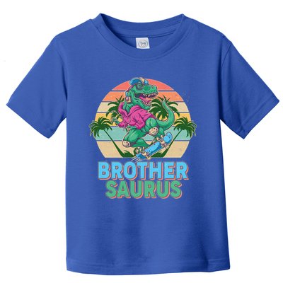 Retro Brother Saurus T-Rex Dinosaur Toddler T-Shirt