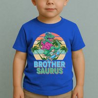 Retro Brother Saurus T-Rex Dinosaur Toddler T-Shirt