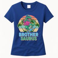 Retro Brother Saurus T-Rex Dinosaur Womens T-Shirt
