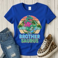 Retro Brother Saurus T-Rex Dinosaur Womens T-Shirt