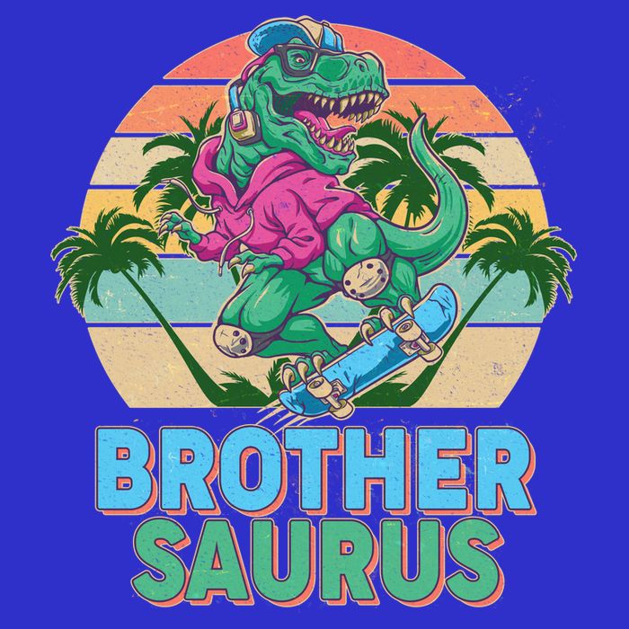 Retro Brother Saurus T-Rex Dinosaur Womens T-Shirt