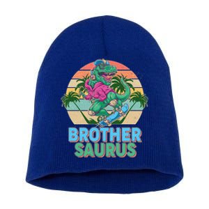 Retro Brother Saurus T-Rex Dinosaur Short Acrylic Beanie