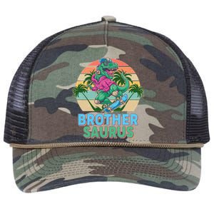 Retro Brother Saurus T-Rex Dinosaur Retro Rope Trucker Hat Cap