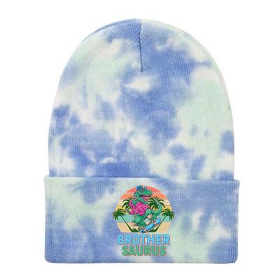 Retro Brother Saurus T-Rex Dinosaur Tie Dye 12in Knit Beanie