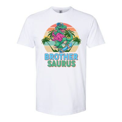 Retro Brother Saurus T-Rex Dinosaur Softstyle® CVC T-Shirt